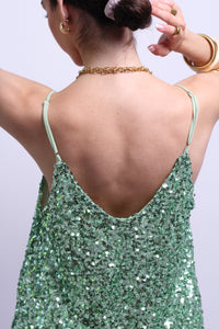 Mint sequin top